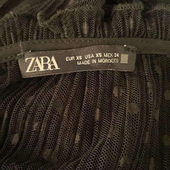 Zara Women’s Black Polka Dot Lace Sheer Dress Size XS - Picture 7 of 9